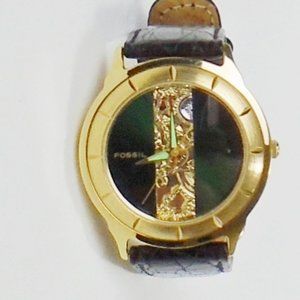 Mens Fossil Watch Vintage Gold